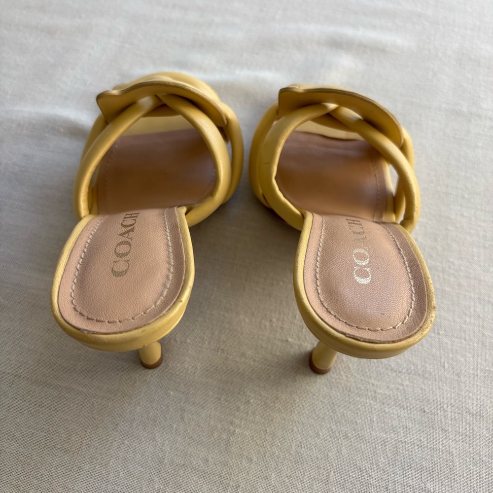 Coach Kellie Butter Yellow Leather Sandal 6.5 | Minimal Chic - Picture 4 of 11